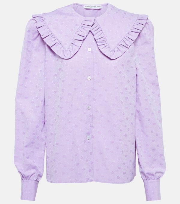 Alessandra Rich Floral cotton blouse