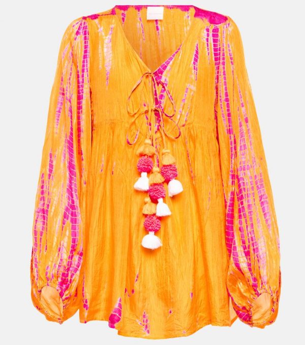 Anna Kosturova Tie-dyed silk blouse