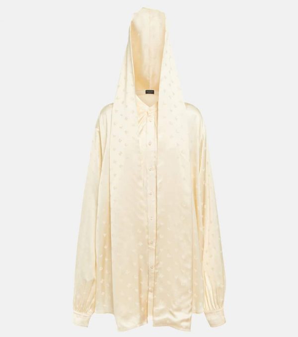 Balenciaga Hooded jacquard blouse