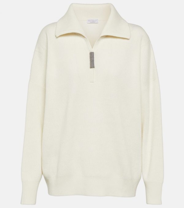 Brunello Cucinelli Quarter-zip cashmere sweater