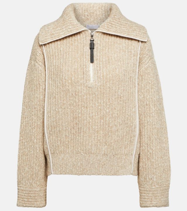 Brunello Cucinelli Ribbed-knit wool and cashmere sweater
