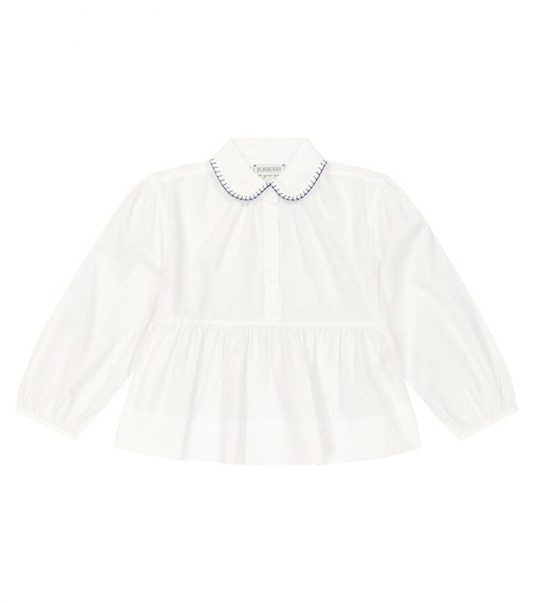 Burberry Kids Cotton-blend poplin blouse