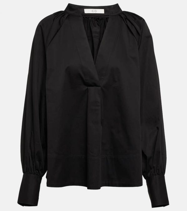 CO Oversized V-neck cotton blouse