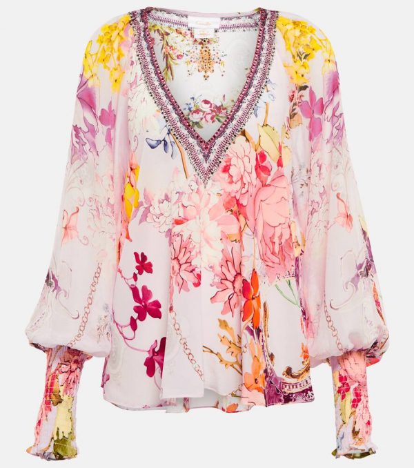 Camilla Floral silk blouse