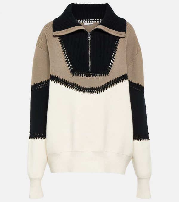 Chloé Half-zip wool and cashmere sweater