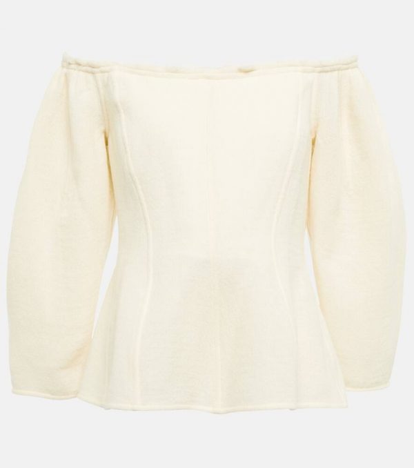 Chloé Off-shoulder wool and cashmere blouse