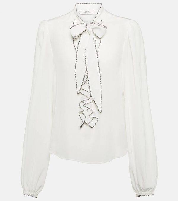 Dorothee Schumacher Ruffled self-tie silk blouse