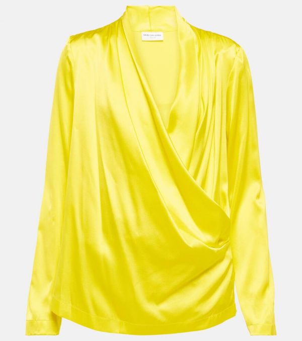 Dries Van Noten Silk-blend satin blouse