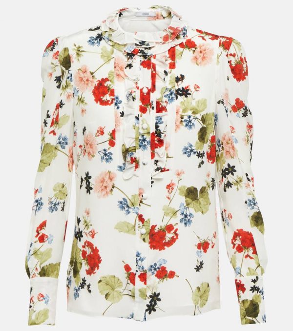 Erdem Constance floral silk blouse