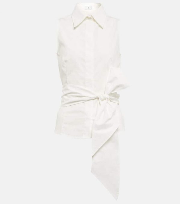 Etro Cotton tie-waist blouse
