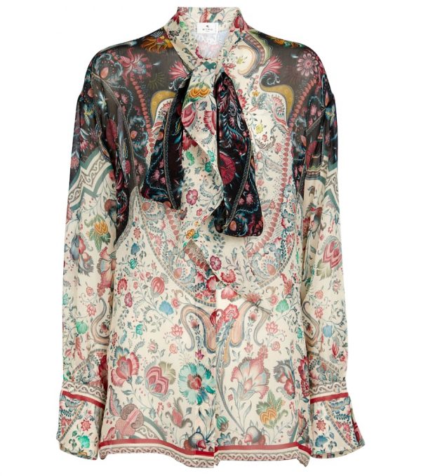 Etro Floral silk crépon blouse