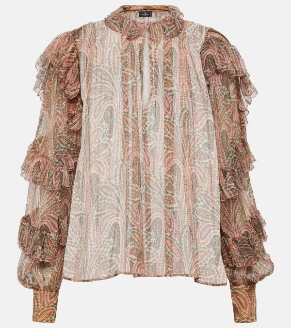Etro Paisley silk crepon blouse