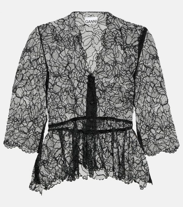 Ganni Floral lace blouse