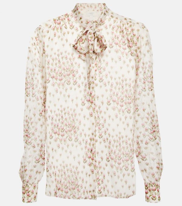 Giambattista Valli Floral printed silk blouse