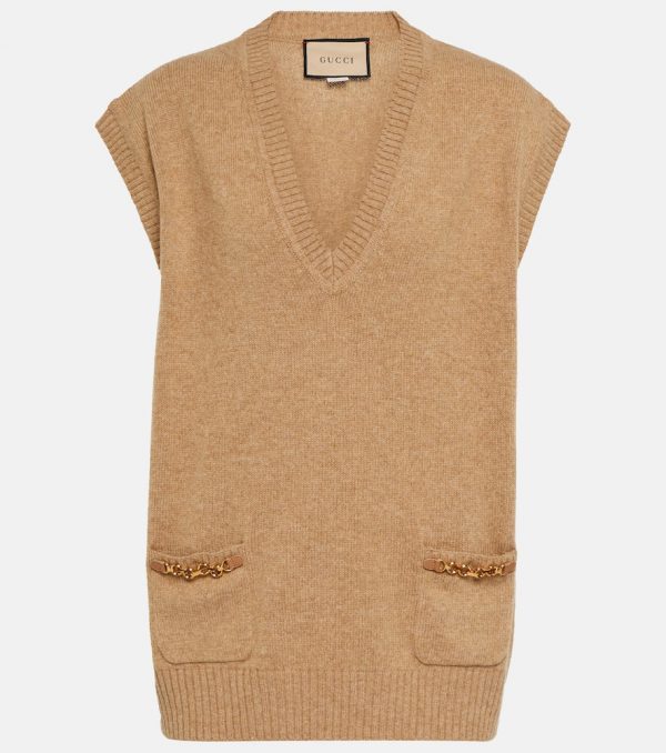 Gucci Embellished cashmere sweater vest