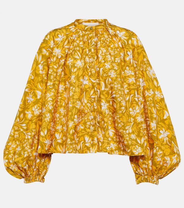 Jil Sander Floral puff-sleeve blouse