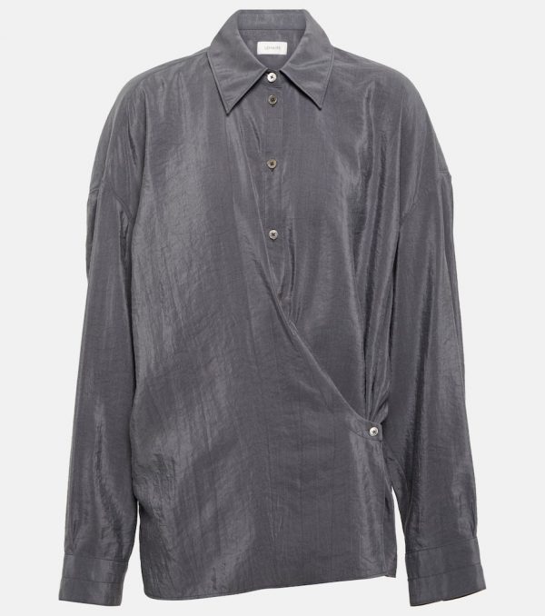 Lemaire Asymmetric silk-blend blouse