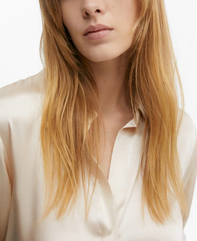 Mango Women's Silk Blouse - Off White