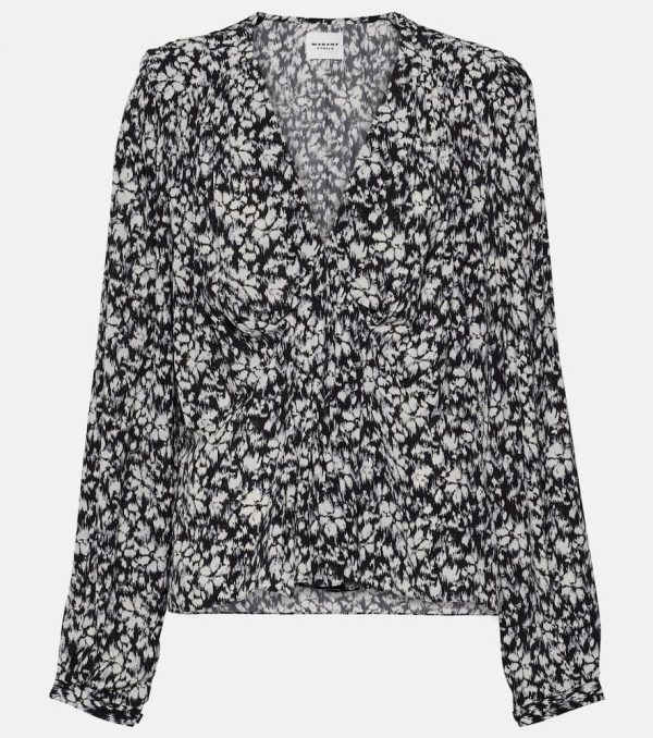 Marant Etoile Draped floral blouse