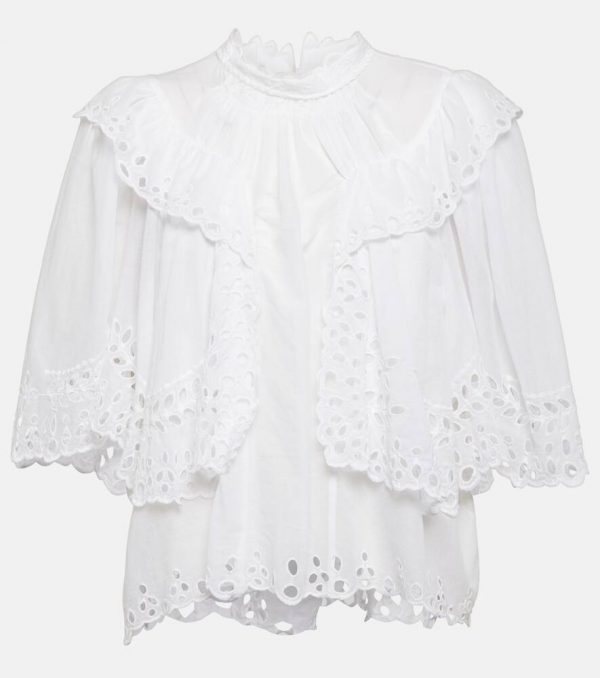 Marant Etoile Katia embroidered cotton blouse