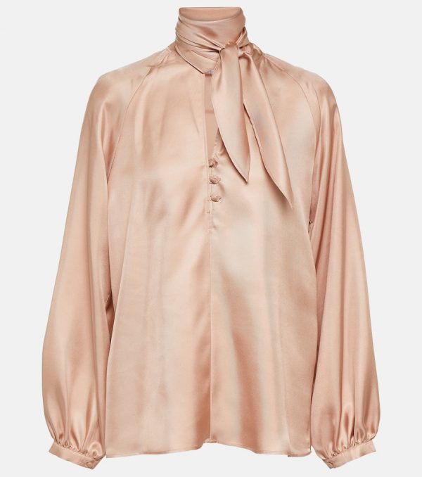 Max Mara Bow-embellished silk blouse