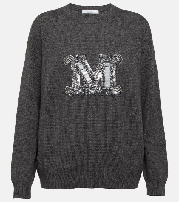 Max Mara Palato embellished wool and cashmere sweater