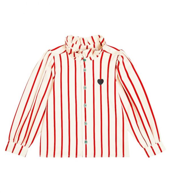 Mini Rodini Striped cotton twill blouse