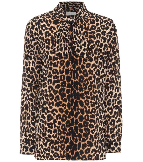 Saint Laurent Leopard-print silk blouse