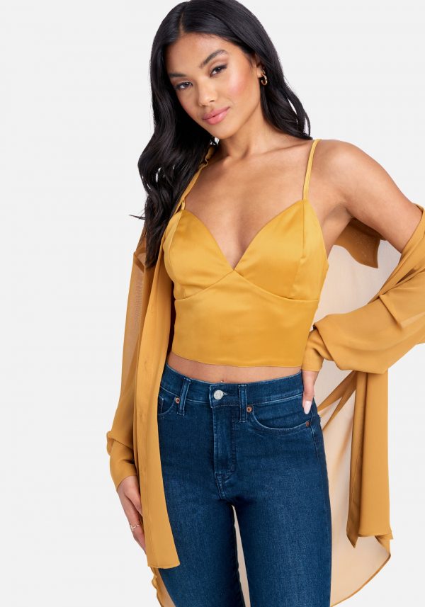 Satin Bustier Top With Matching Chiffon Blouse