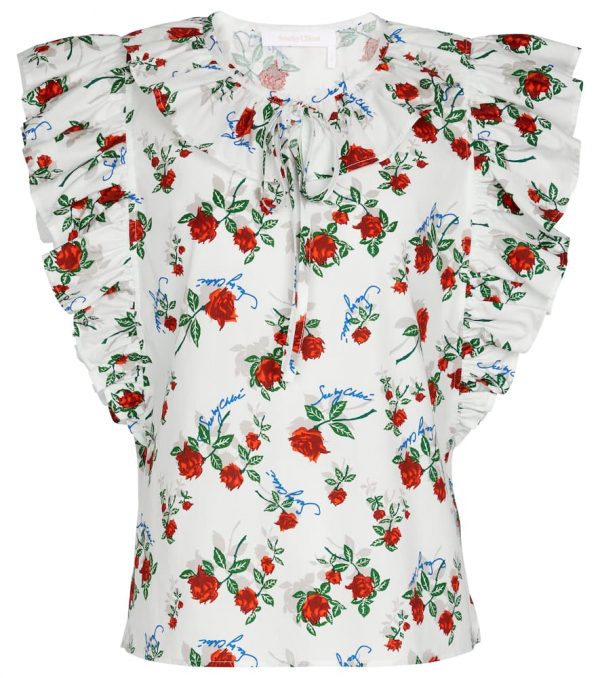 See By Chloé Floral cotton blouse