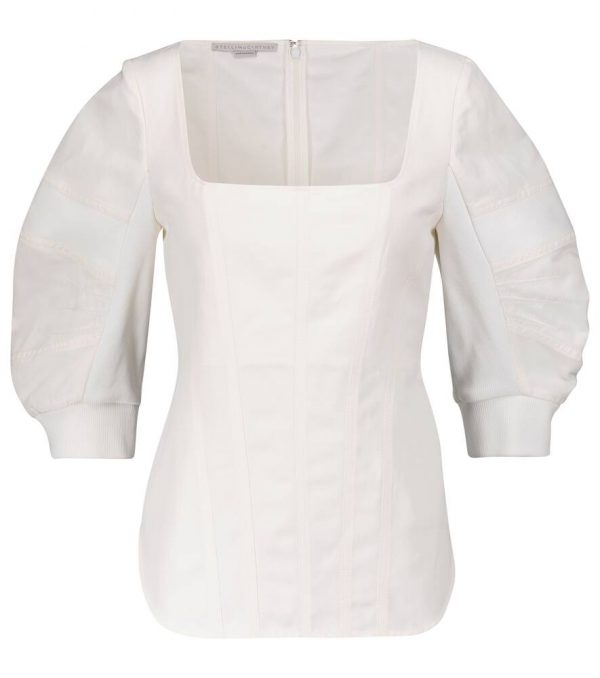 Stella McCartney Cotton and linen-blend blouse
