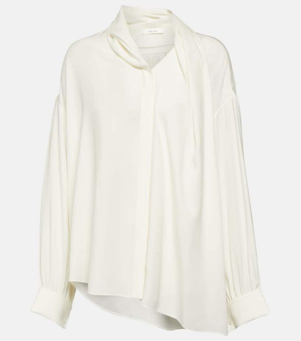 The Row Darnelle oversized silk blouse
