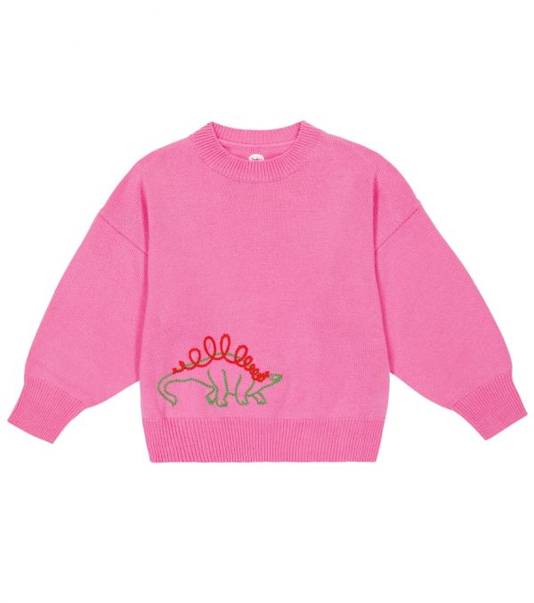 The Row Kids Dino embroidered cashmere sweater
