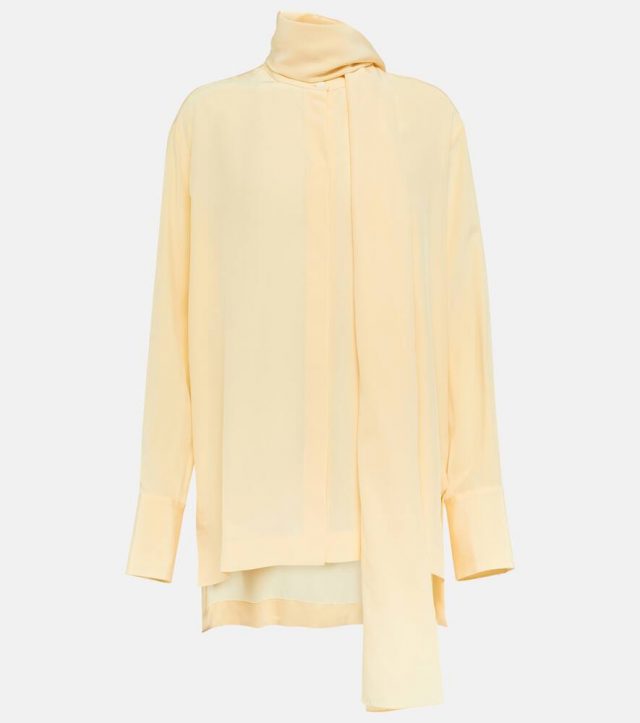 The Row Peony tie-neck silk crêpe blouse