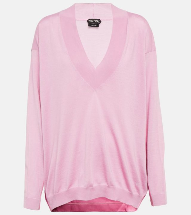 Tom Ford Paneled cashmere and silk sweater