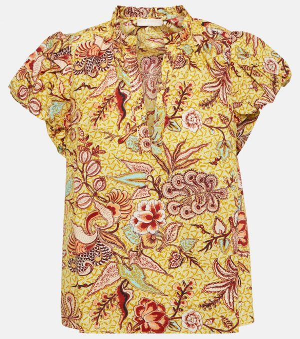 Ulla Johnson Evelyn floral cotton blouse