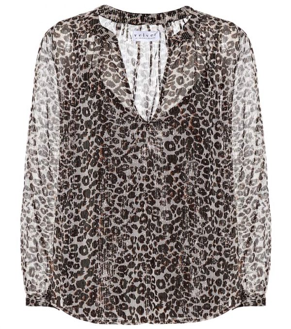 Velvet Leopard-print blouse