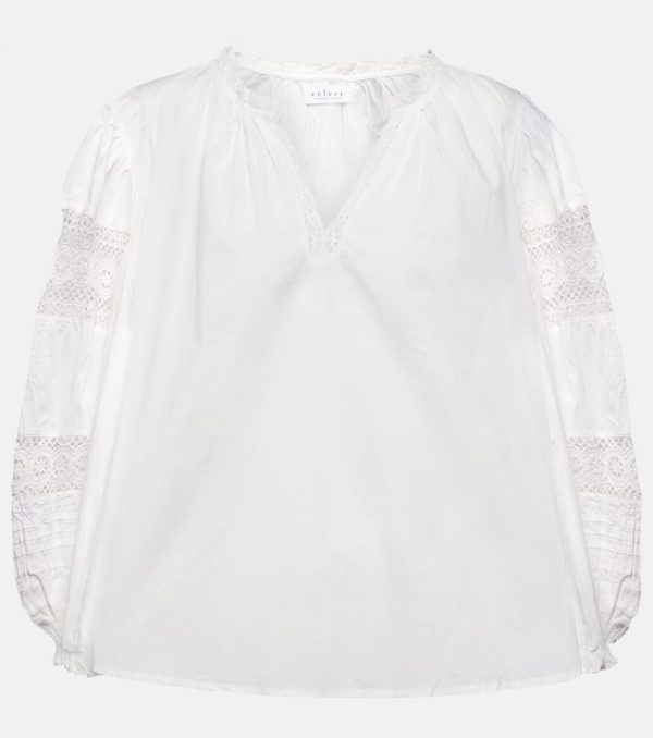 Velvet Taylor embroidered cotton blouse
