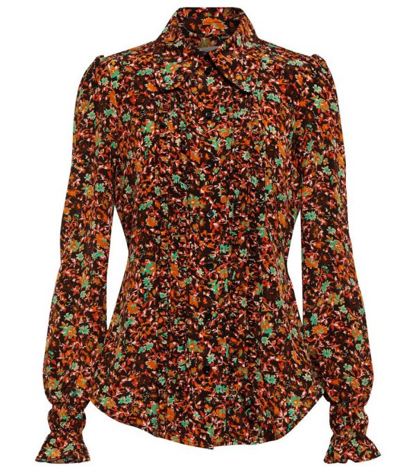 Victoria Beckham Floral ruffle-trimmed silk blouse
