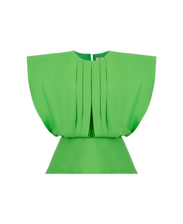Women's Pleat Detailed Blouse - Green