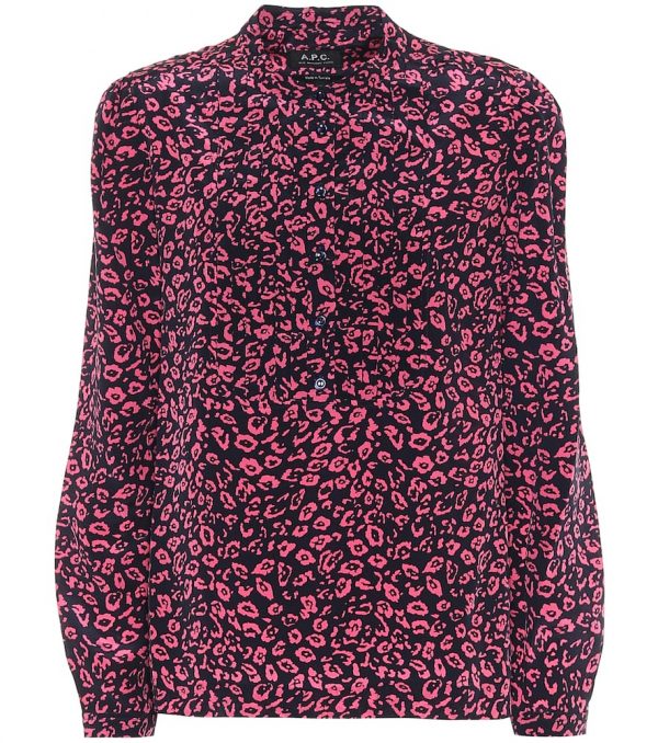 A.P.C. Diana cheetah-print silk blouse