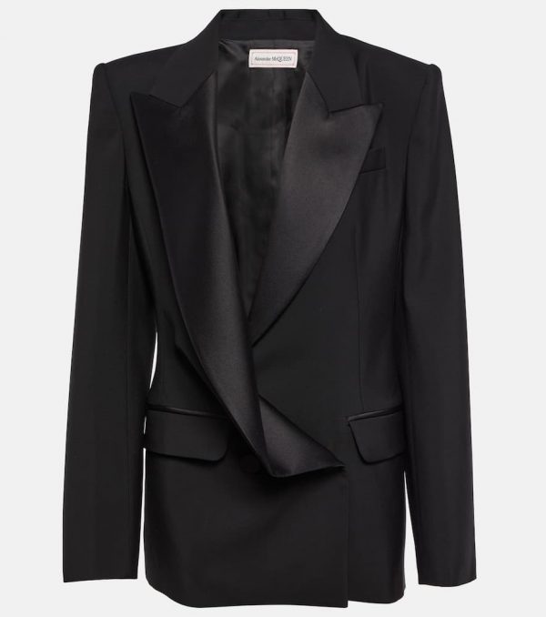 Alexander McQueen Asymmetric wool blazer