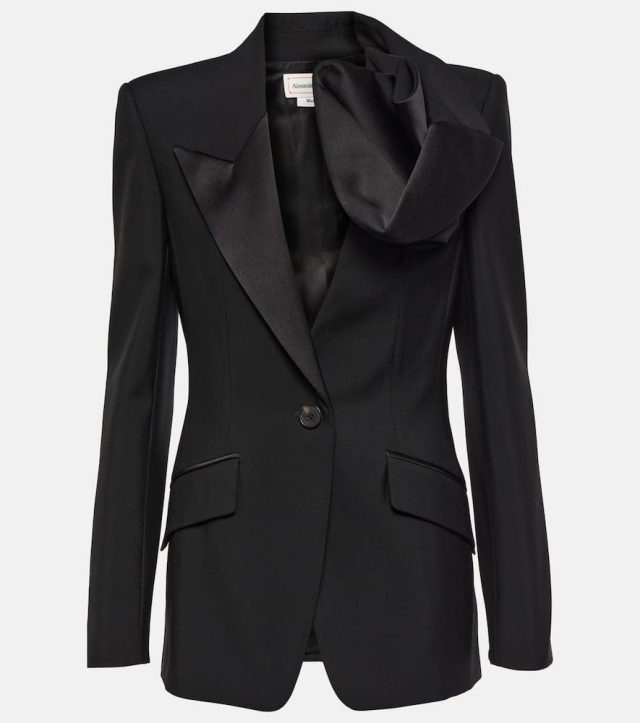 Alexander McQueen Gathered wool blazer