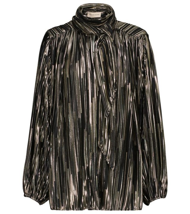Alexandre Vauthier Metallic tie-neck blouse