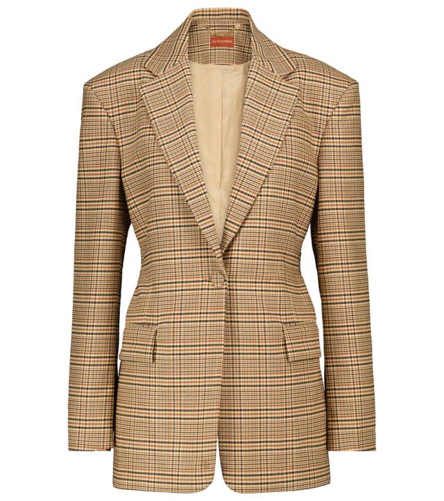 Altuzarra MacGuffin checked wool and cotton-blend blazer