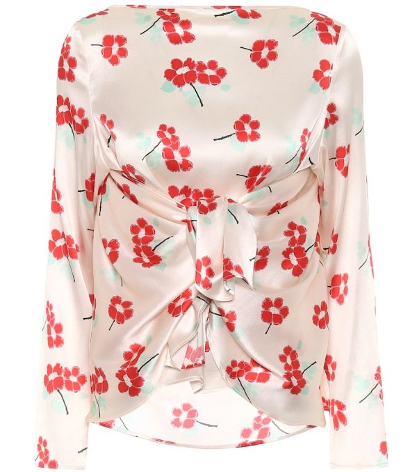 BERNADETTE Judy floral stretch-silk blouse