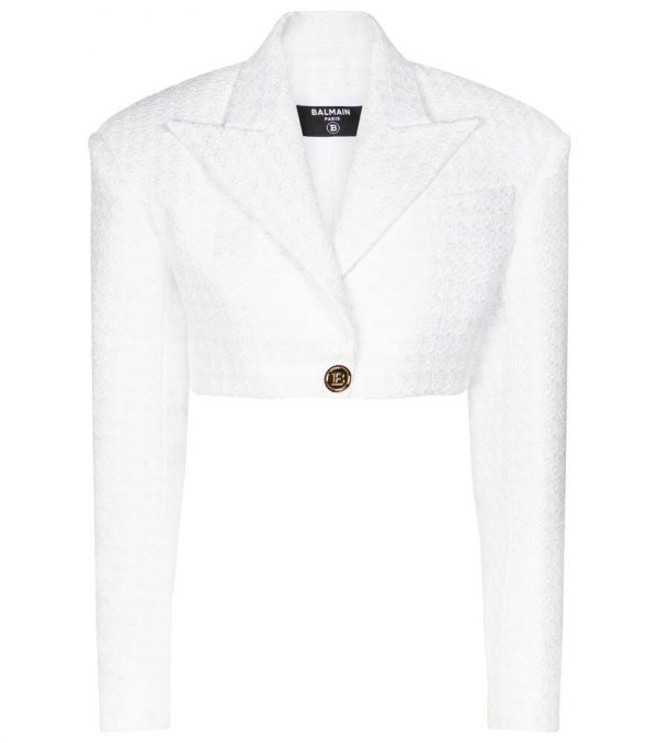 Balmain Cotton-blend tweed blazer