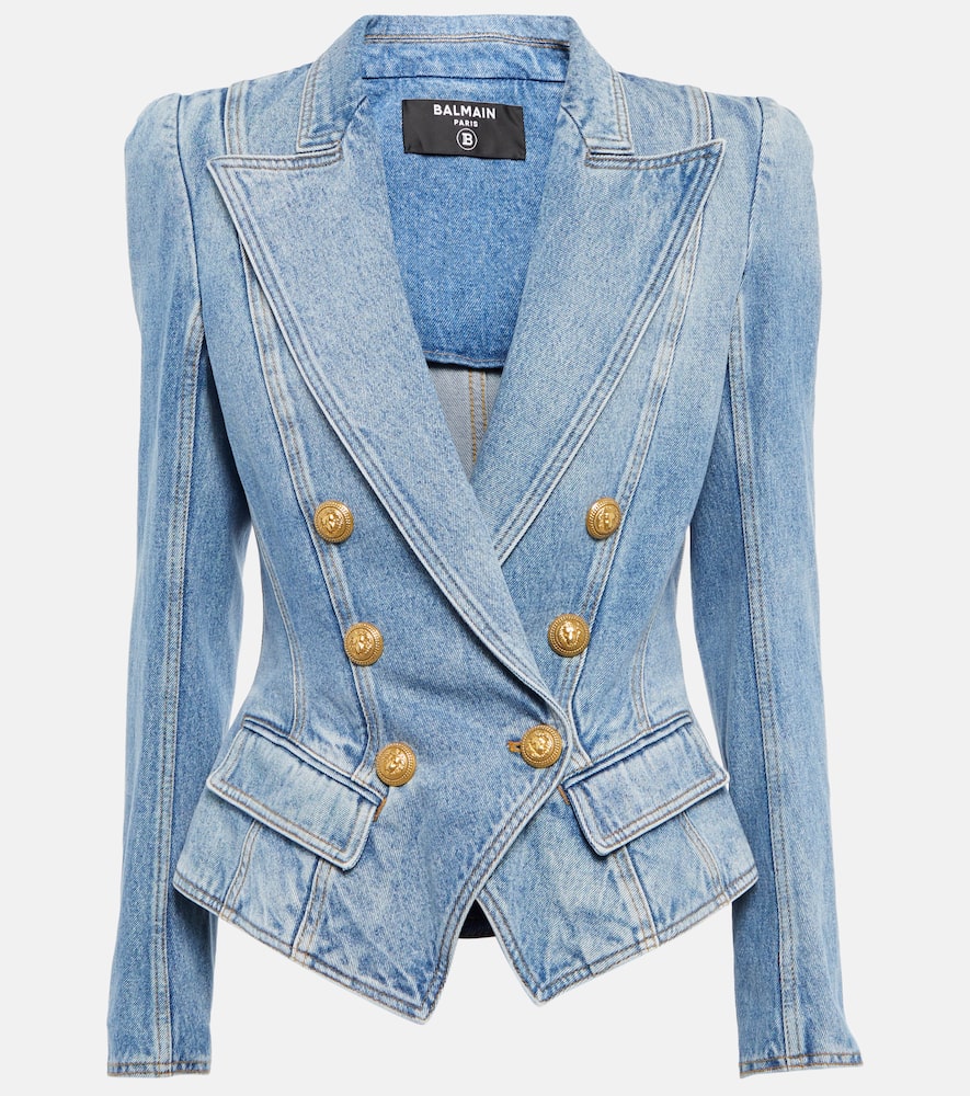 Balmain Double-breasted denim blazer