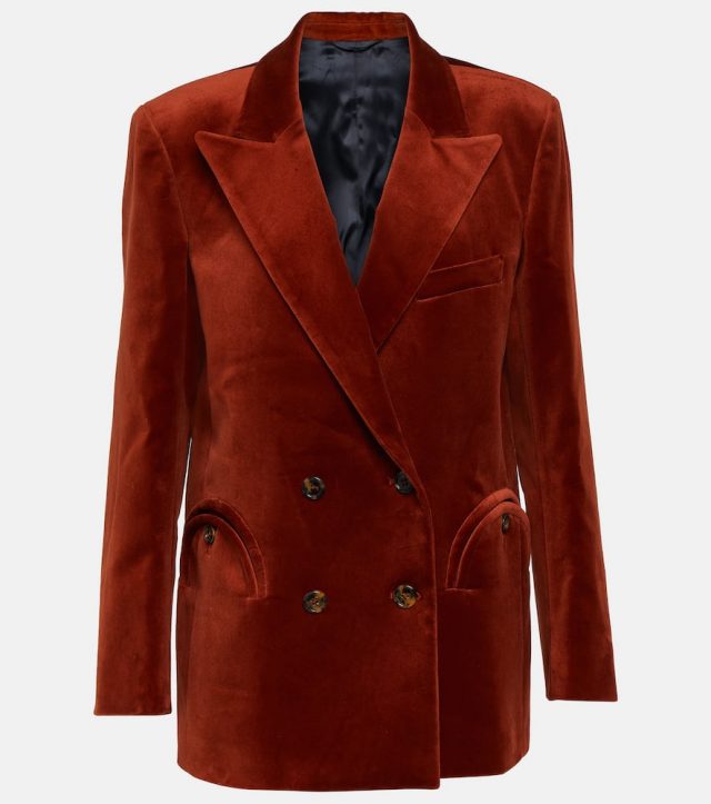 Blazé Milano Jealousy double-breasted velvet blazer