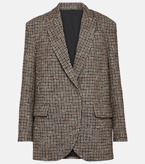 Brunello Cucinelli Checked wool and alpaca-blend tweed blazer